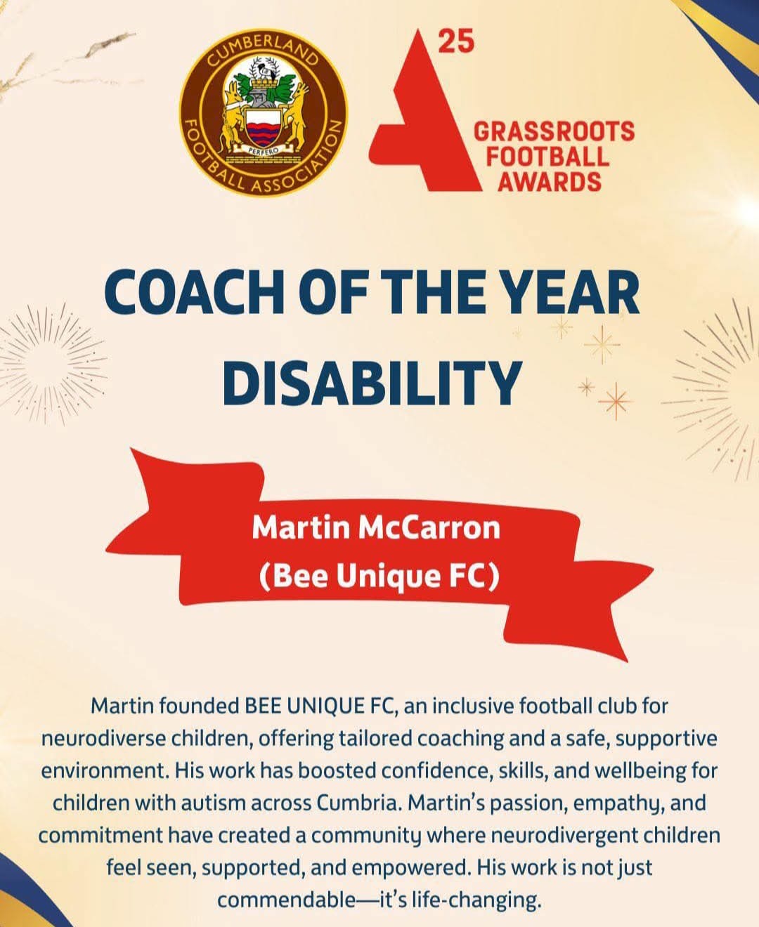 BEE UNIQUE FC – COACH OF THE YEAR AWARD 2025 – BEE UNIQUE
